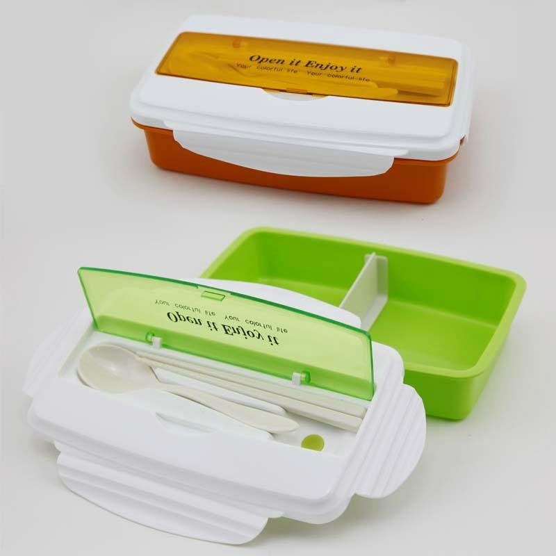 宜邦微波炉保鲜盒 四面锁扣便当盒 塑料饭盒 带汤碗筷子勺子三格 3
