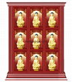 Coloured glaze buddhas wall 4