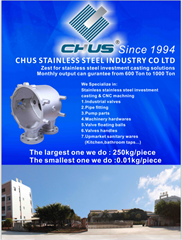 Stainless steel investment castings