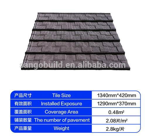 stone coated metal roof shingle tile