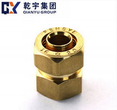 Brass fitting female straight union