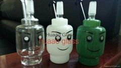 Lego head  glass bong with 14.4mm male joint glass water pipes