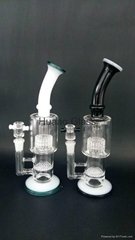 2015 Christmas Gift Cheap Bend Glass water Pipes 14mm joint Black and White Colo