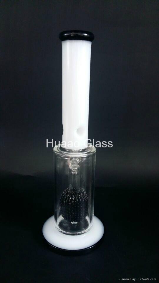 2015 Christmas Gift Cheap Glass water Pipes with Pineapple Perc 14mm Black and W