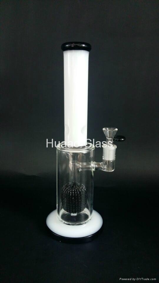2015 Christmas Gift Cheap Glass water Pipes with Pineapple Perc 14mm Black and W 2