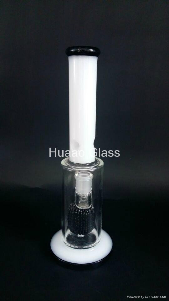 2015 Christmas Gift Cheap Glass water Pipes with Pineapple Perc 14mm Black and W 3