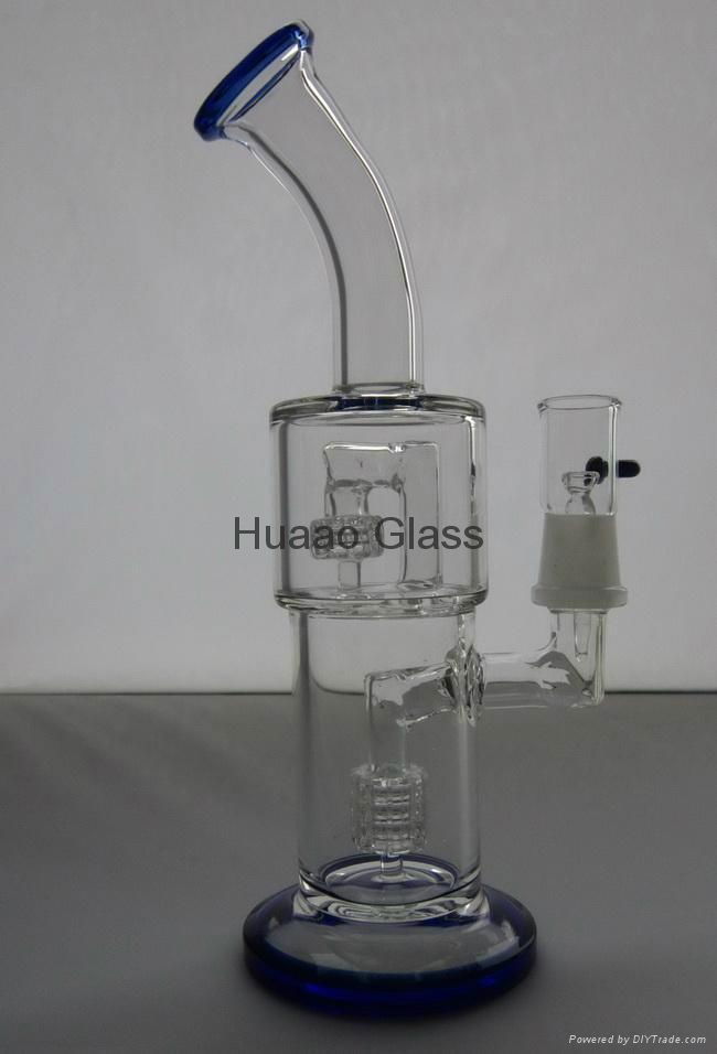 Classical 25cm height Glass smoking pipe Birdcage and two layer tyre percolators