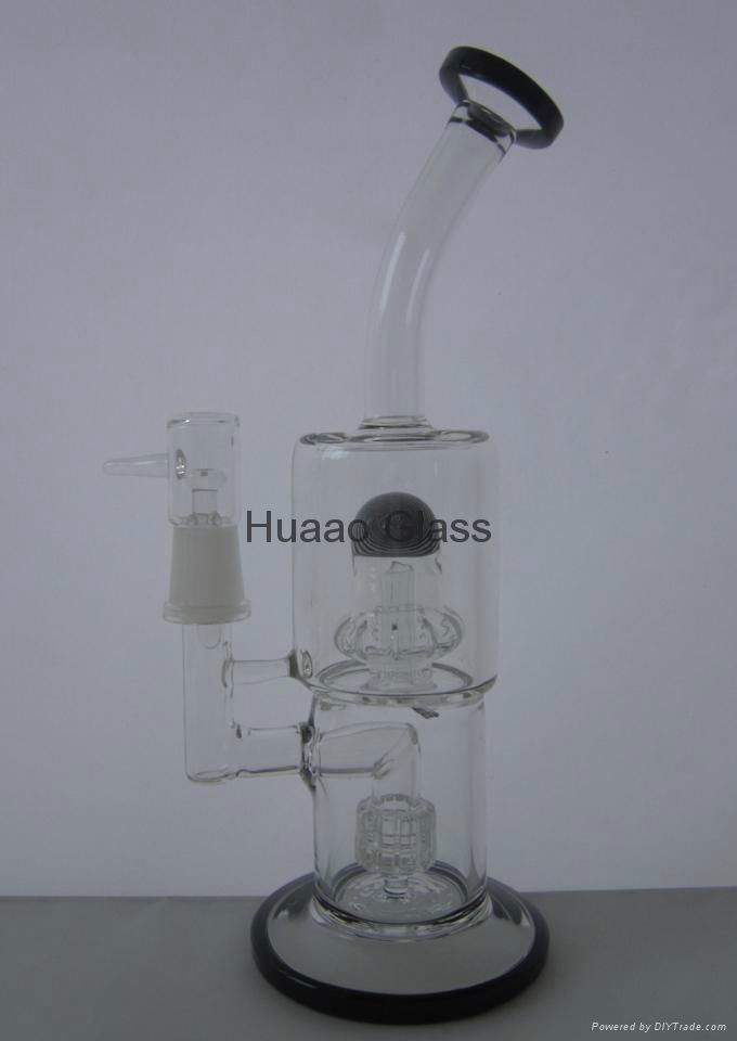 2015 New 22.5cm height Glass smoking pipe Birdcage and showerhead perc Glass wat