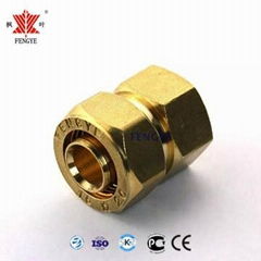 F1 brass compression fitting female straight union