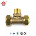 F1 Brass compression fitting male Tee 2