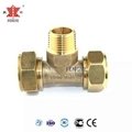 F1 Brass compression fitting male Tee 4