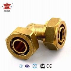 F1 brass compression fitting equal elbow