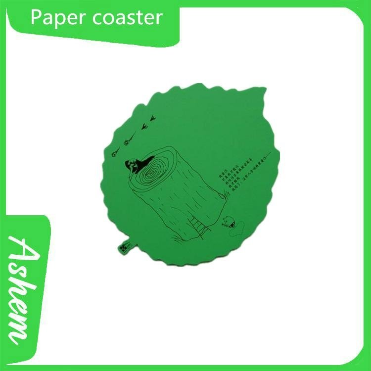 Customized shape with logo high quality paper coaster