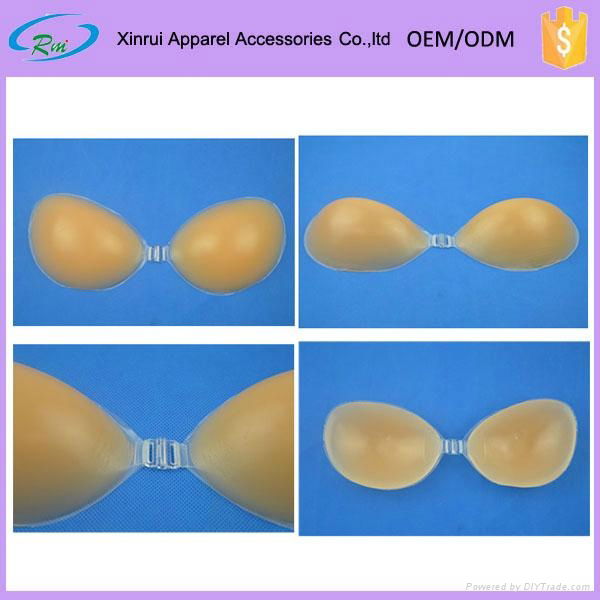 Strapless adhesive silicone bra