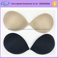 Nude black fashion forms sexy backless strapless sticky bra