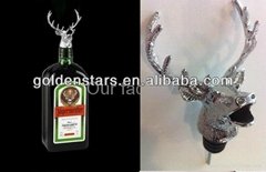 New products 2015 top hot sales funny silver metal Jager Stag head pourer promot