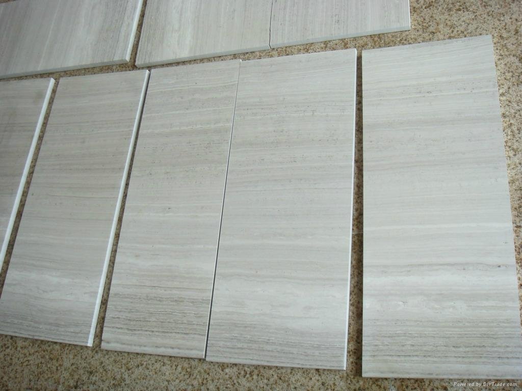 Wooden White Marble tile and slab ,White Grain Marble 