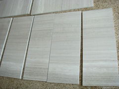 Wooden White Marble tile and slab ,White Grain Marble 