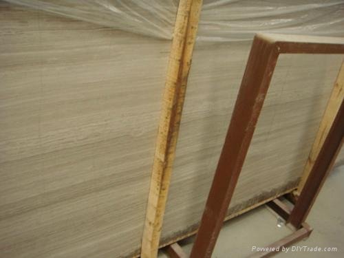 Wooden White Marble tile and slab ,White Grain Marble  2