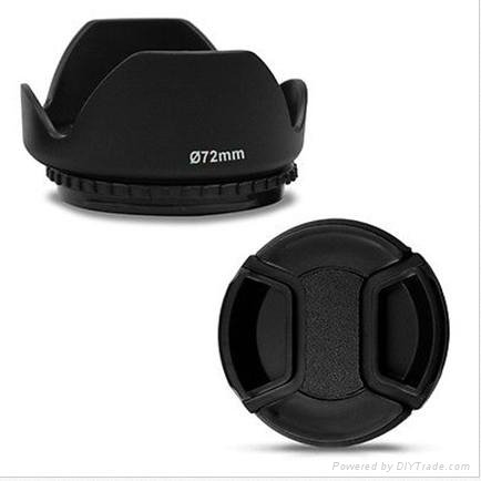 72MM Reversible Petal Lens Hood & Lens Cap for Canon EOS 7D 50D 5D 60D 18-200mm 4