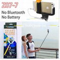 Wired Selfie Stick Handheld Extendable Monopod With Buit-in Shutter 5