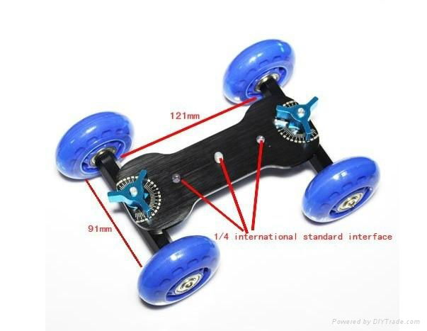 Table Top Compact Dolly Kit Skater Wheel Truck for DSLR Camera Video Monitor  5