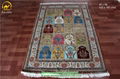 230lines 4x6ft red beige flower handknotted silk oriental turkish rug 2