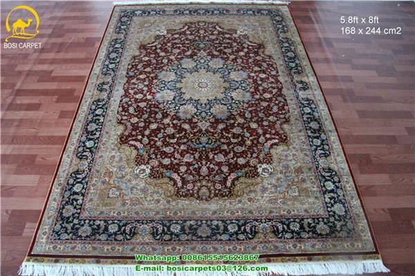 5.5x8ft handmade rug 230lines silk on silk turkish oriental carpet 2