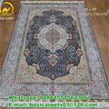 blue royal 5x8ft pure silk 230L european handknotted traditional oriental rug