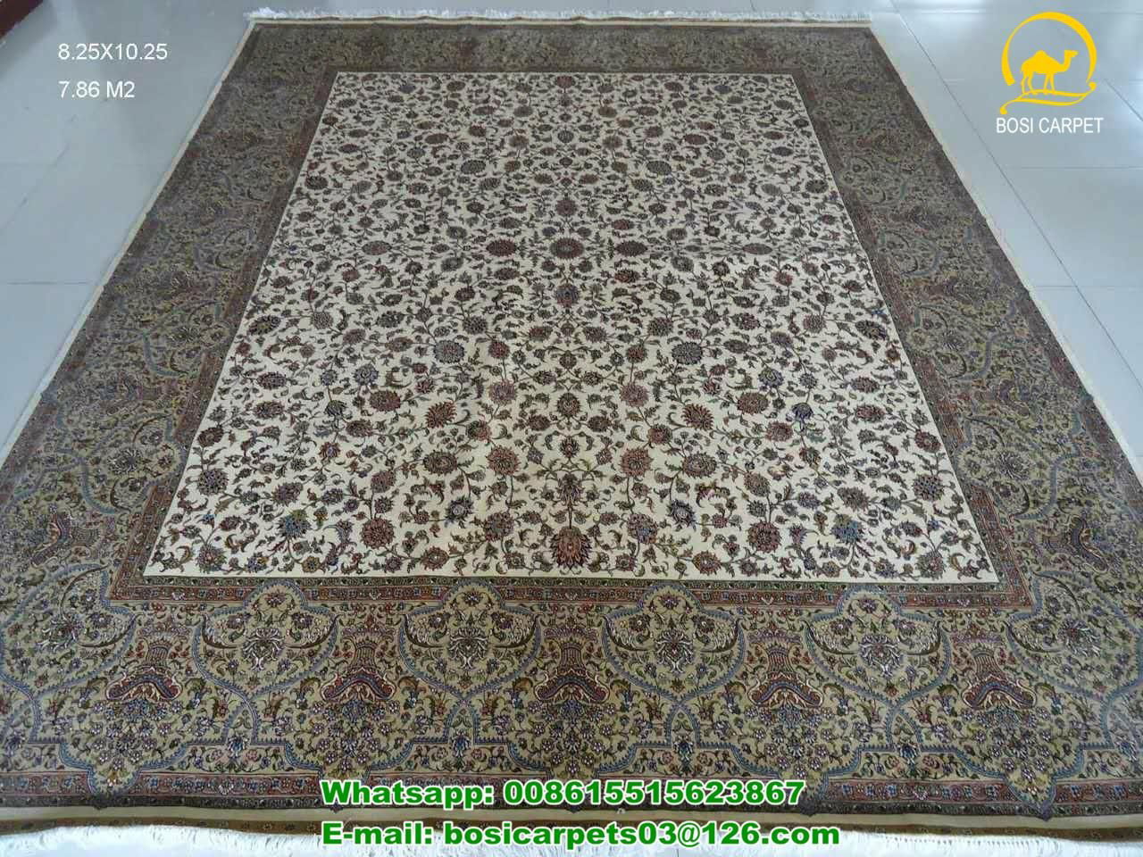 230lines persian handmade silk carpet 8x10ft oriental silk carpet usa