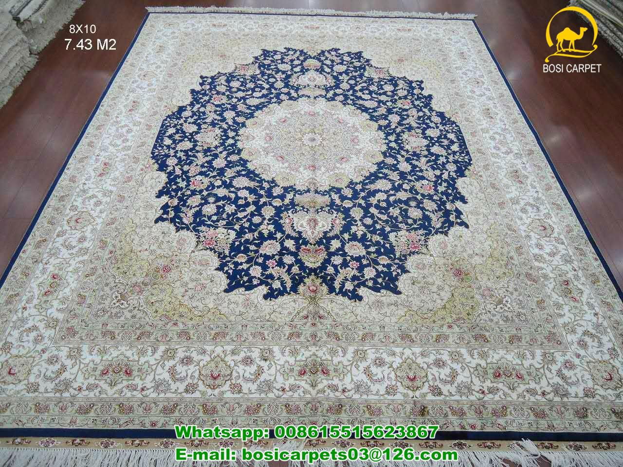 230lines persian handmade silk carpet 8x10ft oriental silk carpet usa 4