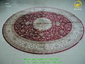 Round handmade silk carpet hot sale