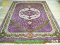 Purple color collection 230lines handmade silk carpets 5.5x8ft 4