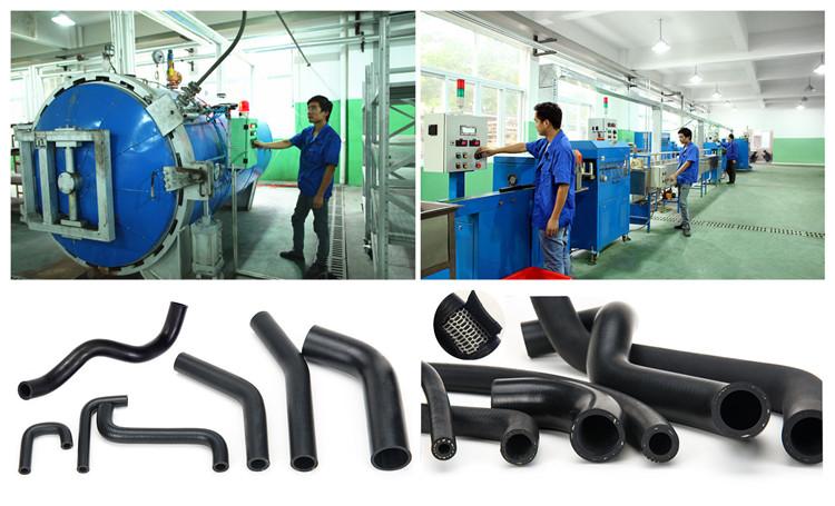 Automobile reinforced short rubber formed hose