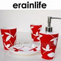 erainlife Elegance Style ERCE-0060 Beautiful Red Round Ceramic Bathroom Set 1