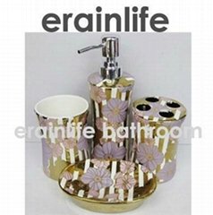 Beautiful Colorful Round Ceramic Bathroom Set