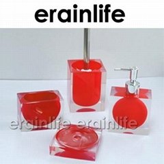  Red color finishing Polyresin Bathroom Set