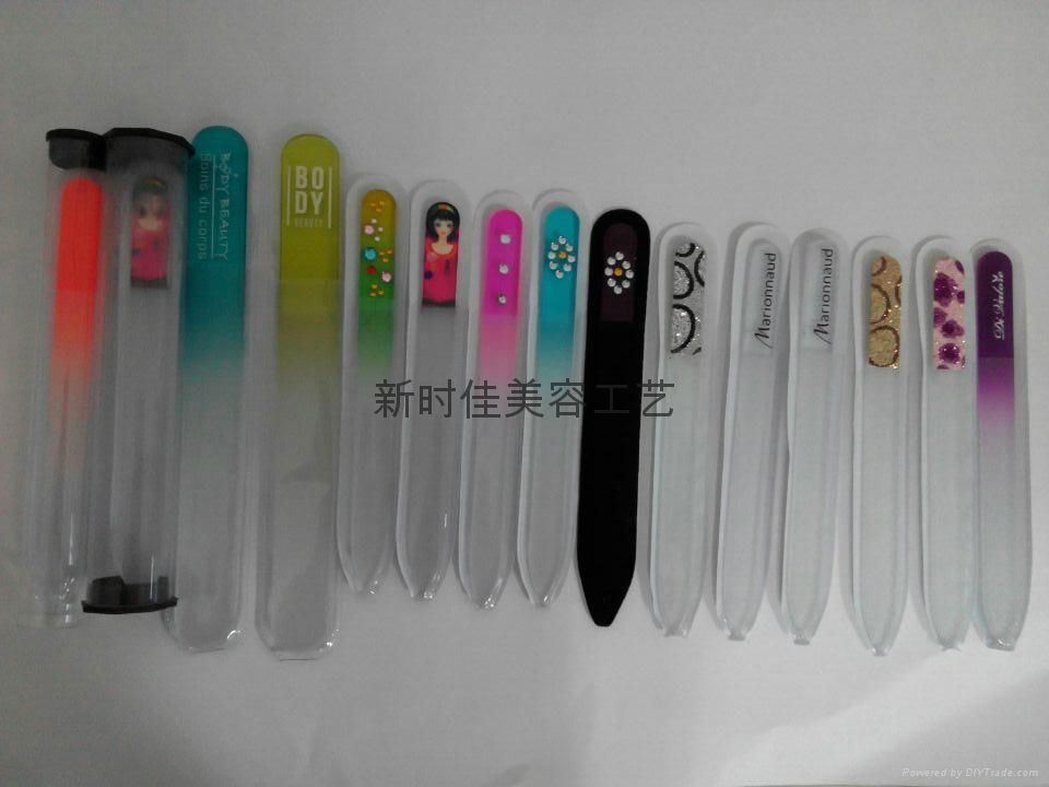 colorful Double Sided Crystal Glass Nail File, 5.5" 3