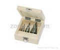 3 pcs HSS Conical Drills Set in wood case