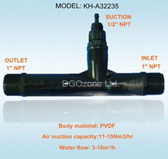 1" PVDF venturi injector, venturi tube, Ozone Water Mixer