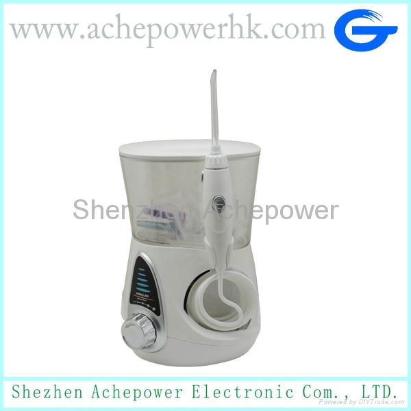 Countertop oral irrigator water flosser with water pressure from 5 to 110psi