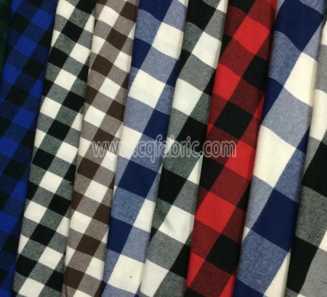  China Supplier 21Sx21S 100 Cotton Yarn Dyed Plaid Flannel Fabric YDF-011 2