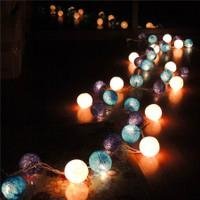 Colorful cotton balls LED string lights for christmas decoration led ball string