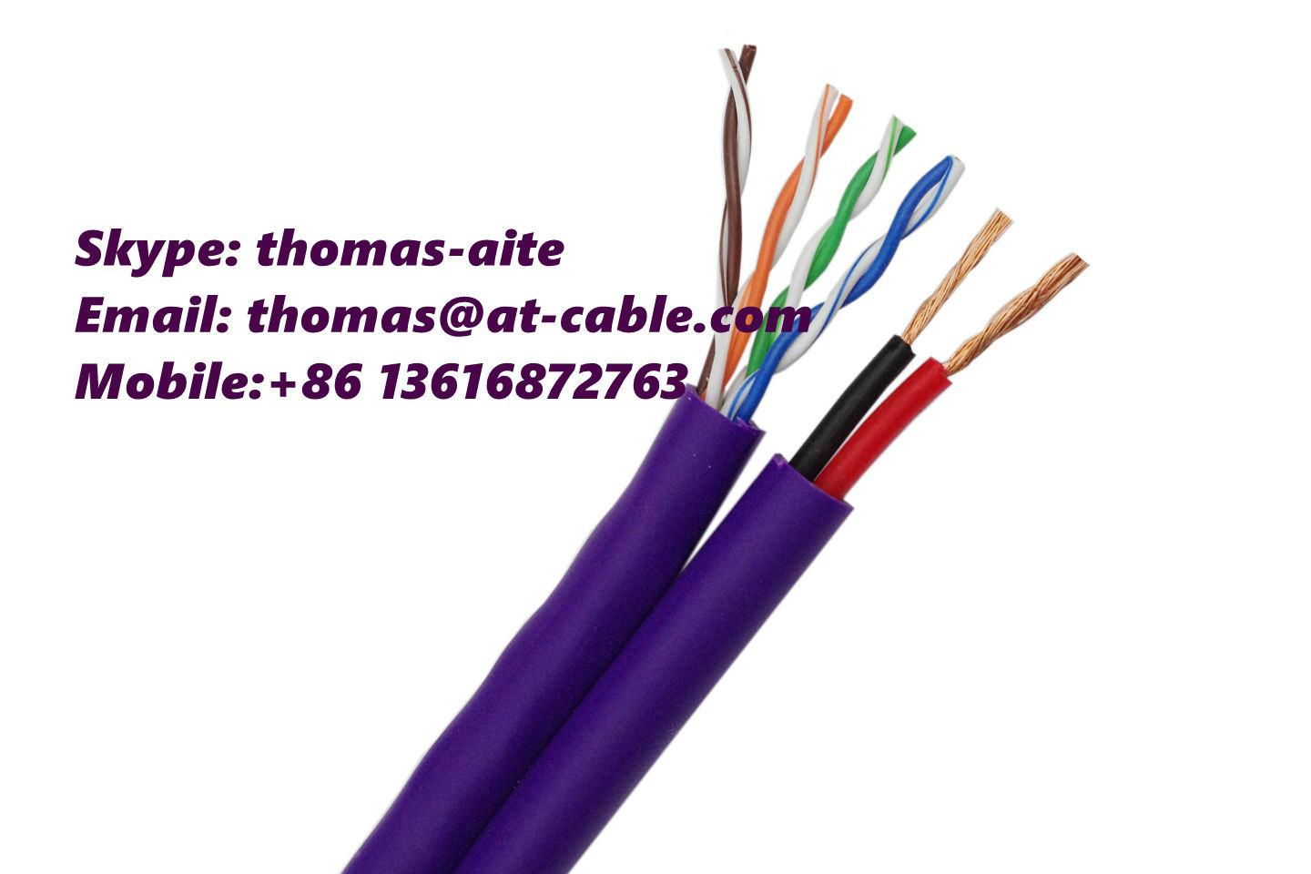 CAT5E+2C IP Network Camera Lan Cable CCTV