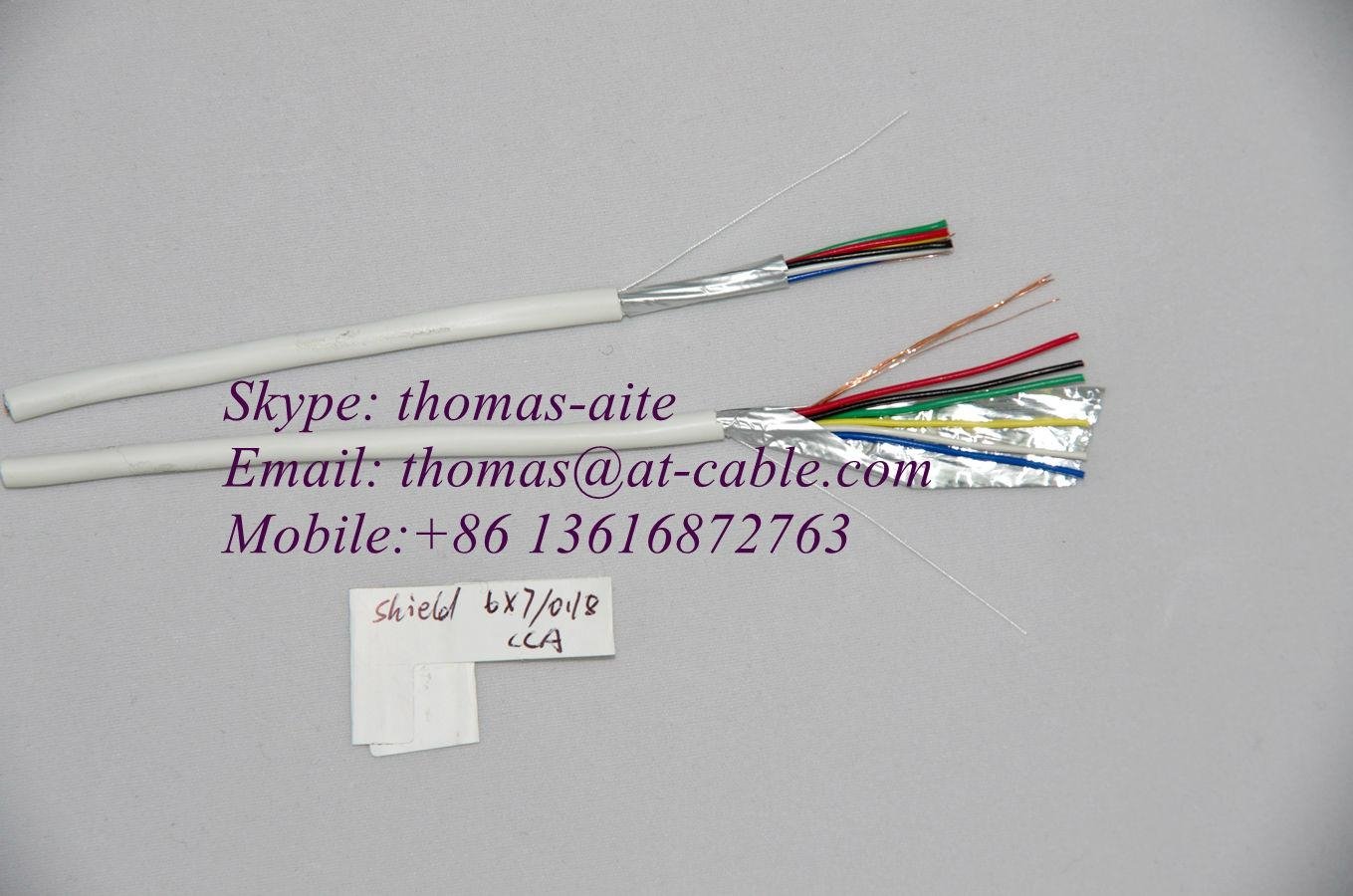 Single Shielded 0.22mm²(7*0.2BC/ TC/ CCA) Solft Security Alarm Cable