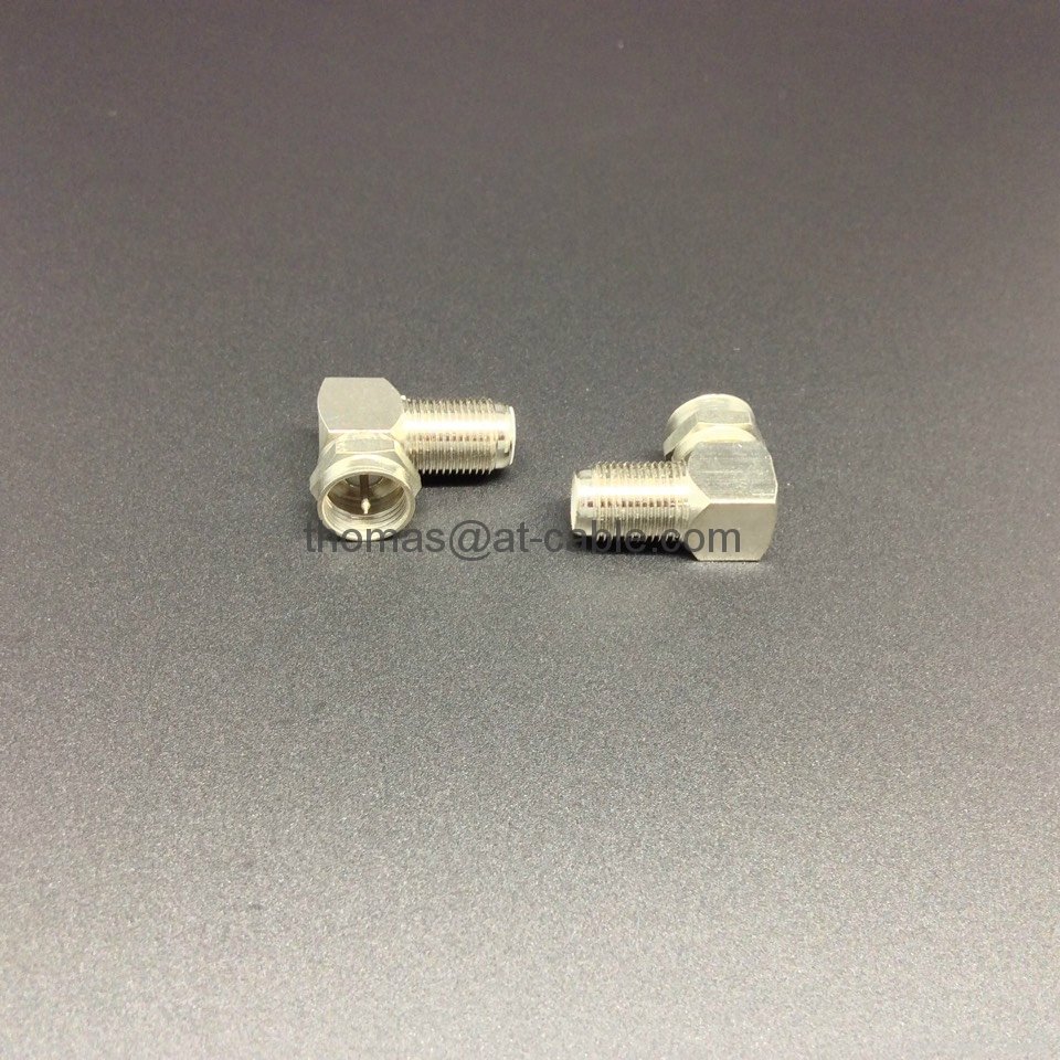 right angle F connector coaxial cable male to female
