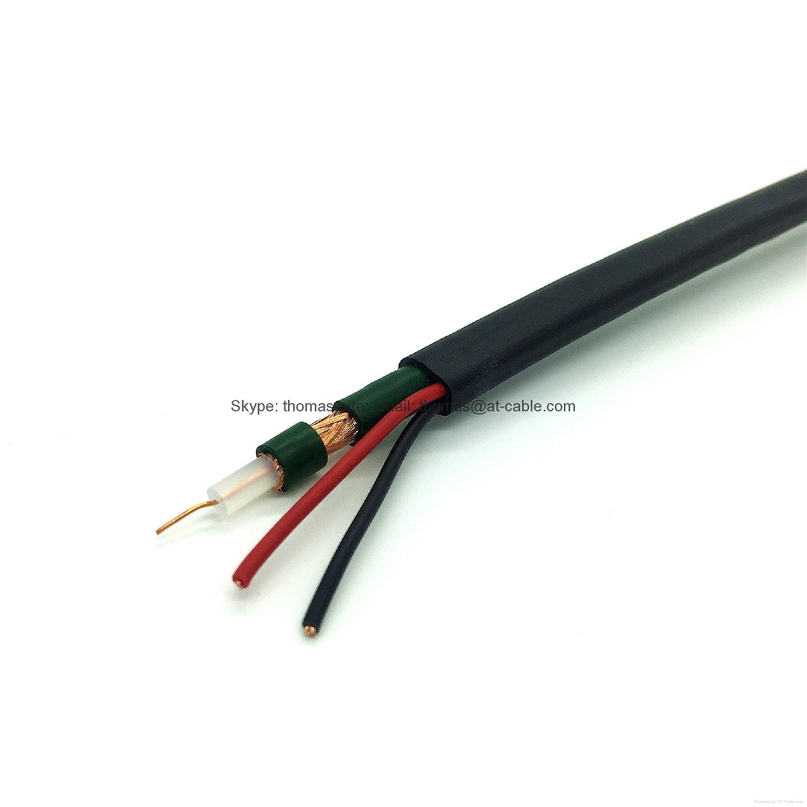 Cable Coaxial Kx6+ 2Alimentation Video with Power