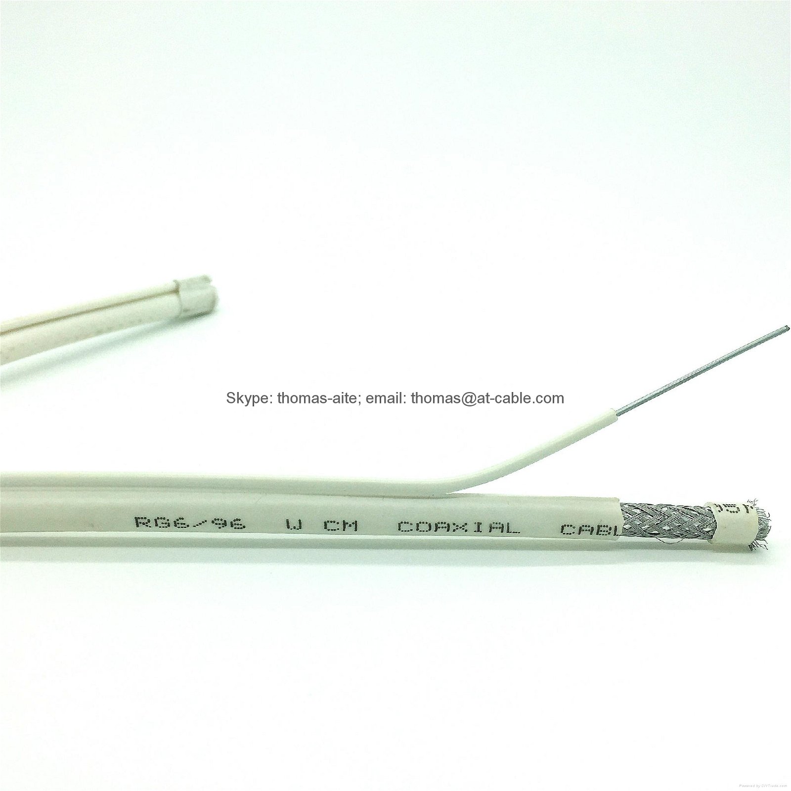 RG6 With Steel messenger Drop Wire White PVC