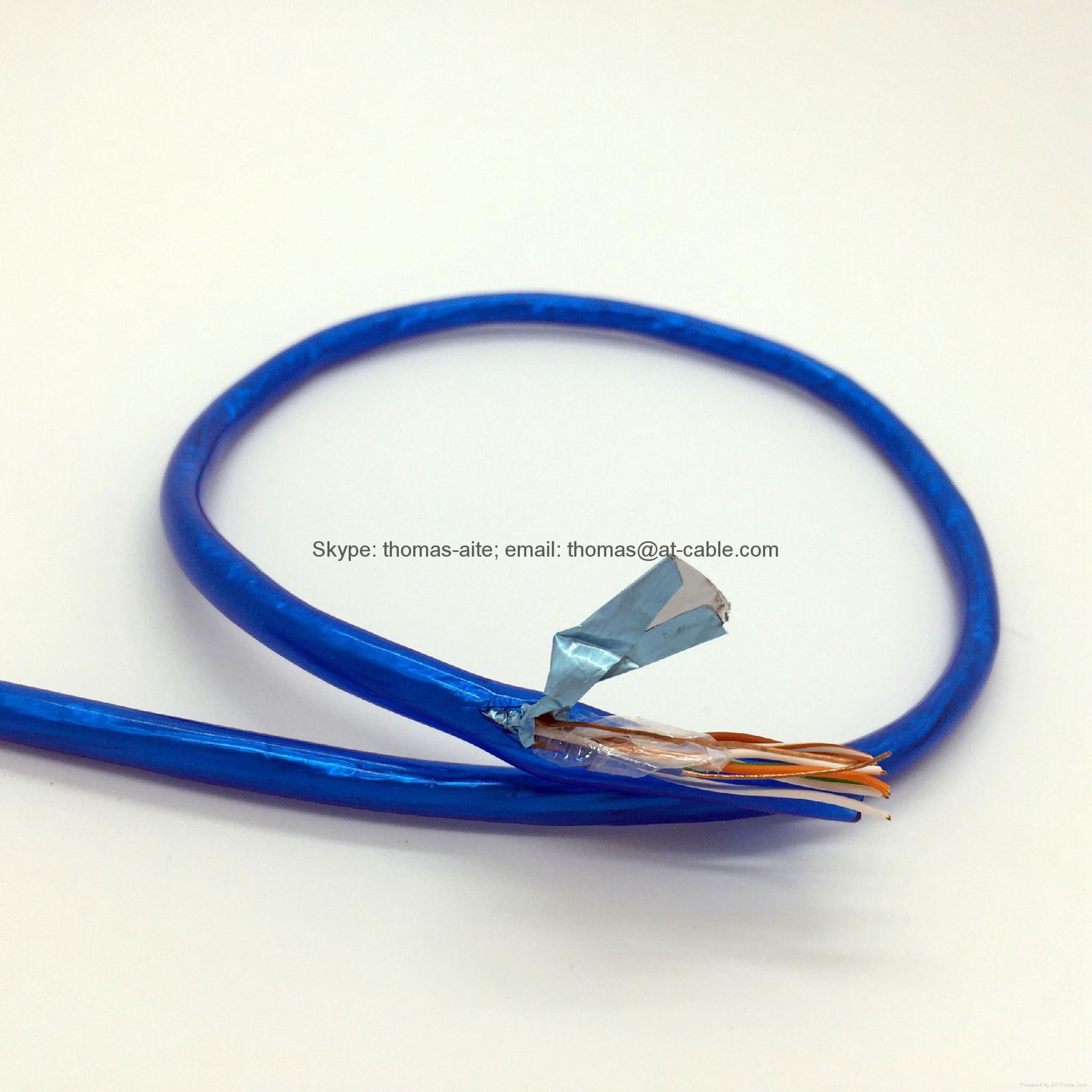 Transparent Blue PVC FTP CAT5E NetWorking Computer Cable