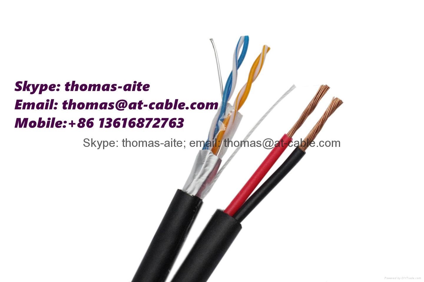 FTP CAT5E+2C DC Power IP Network Camera Cable 